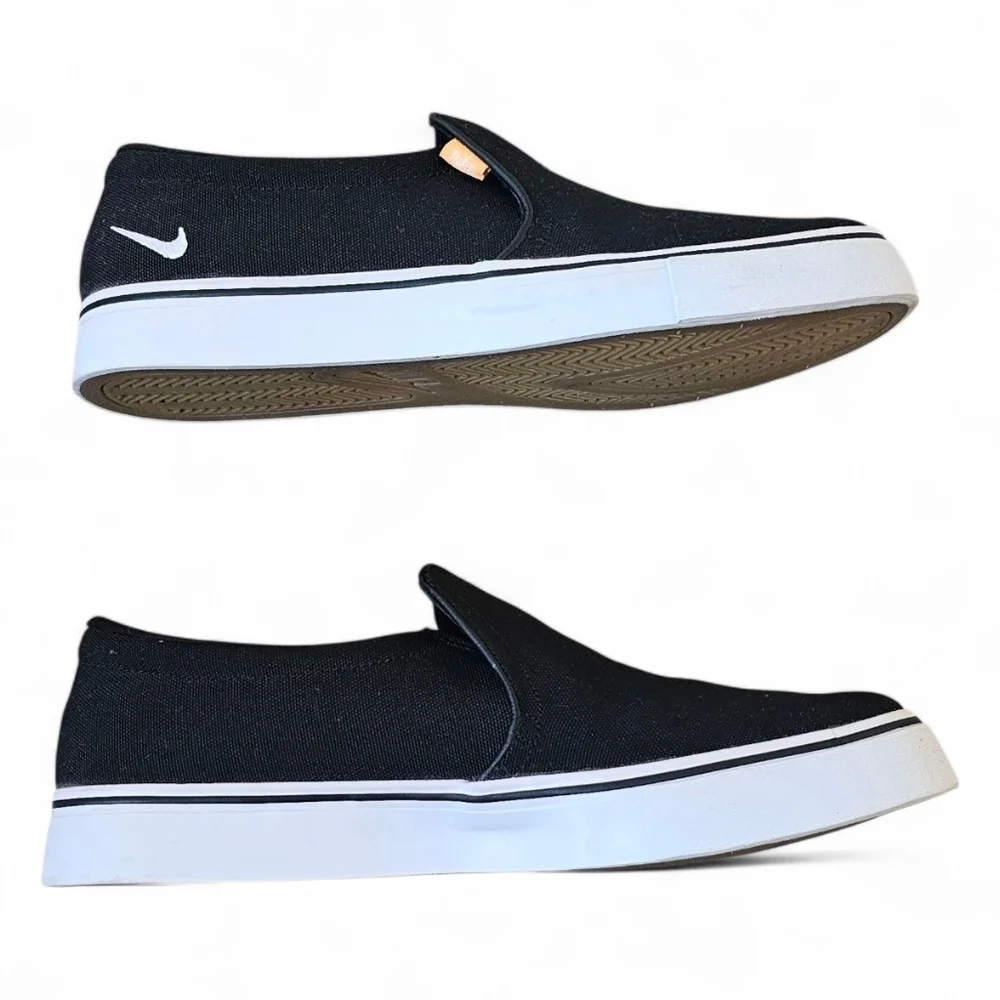 Nike Check Solarsoft Slip-On Sneakers – Black Canvas – Women's Size 8.5